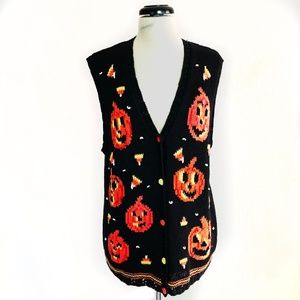 Vintage Ugly Christmas Sweater HALLOWEEN Pumpkins